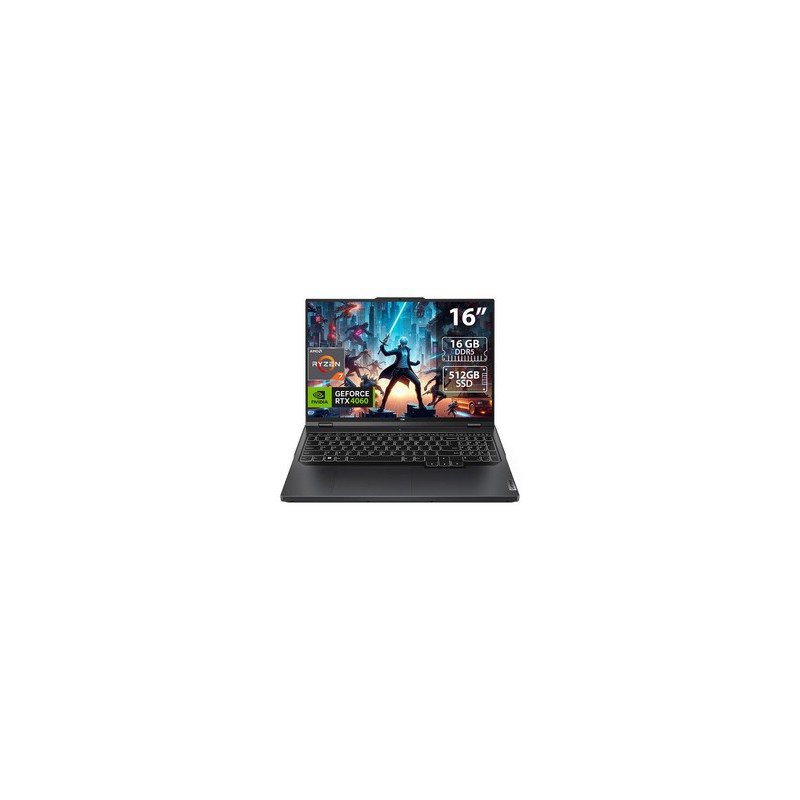 Laptop Gamer Lenovo Idea Legion 5 Pro:
Procesador AMD Ryzen 7 7745HX (hasta 5.1 GHz),
Memoria de 16GB DDR5,
SSD PCIe M.2 de 512G