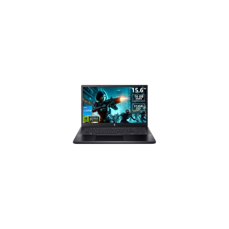 Laptop Gamer Acer Nitro V: 
Procesador Intel Core i5 13420H (hasta 4.6 GHz), 
Memoria de 16GB DDR4, 
SSD de 512GB, 
Pantalla de 