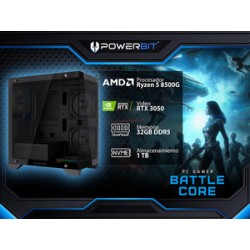 PC Gamer Powerbit Battle Core: 
Procesador AMD Ryzen 5 8500G (hasta 5.0 GHz), 
Memoria de 32GB DDR5, 
SSD de 1TB, 
Video NVIDIA 