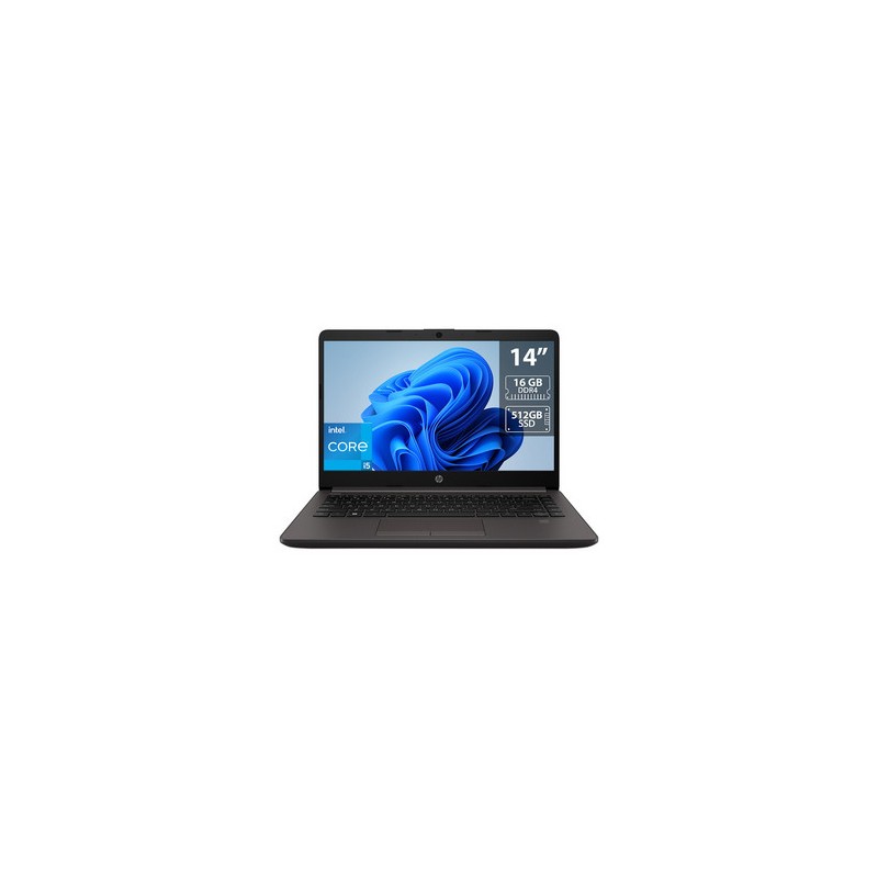 Laptop HP 240R  G9:
Procesador Intel Core i5 1335U (hasta 4.6 GHz),
Memoria de 16GB,
SSD de 512GB,
Pantalla de 14" LED,
Video UH