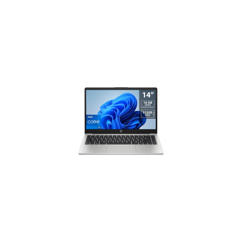 Laptop HP 240 G10:
Procesador Intel Core i7 1355U (hasta 5.0 GHz),
Memoria de 16GB DDR4,
SSD de 512GB,
Pantalla de 14" LED,
Vide