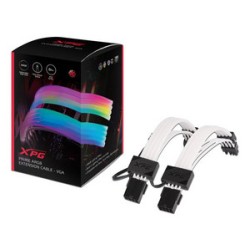 Cable de Extensión GPU de 8 pines (6+2), XPG para tarjeta de video, iluminación ARGB, dos alargadores incluidos, funda de fibra 